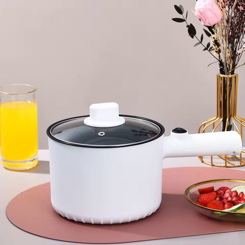 TheDormPot - Easy 1.5L Electric Non-Stick Instant Hot Pot for Dorms, Offices, On-The-Go Cooking - WHITE