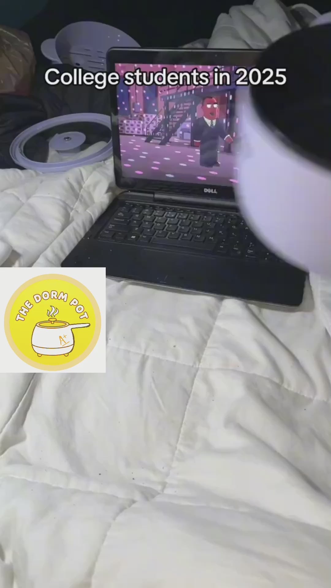 TheDormPot - Easy 1.5L Electric Non-Stick Instant Hot Pot for Dorms, Offices, On-The-Go Cooking - WHITE